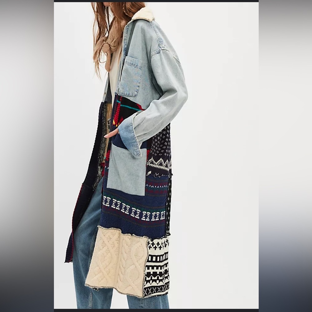 Tricia Fix  Exclusive x Free People Freddie Denim Maxi Shirt. Price Firm